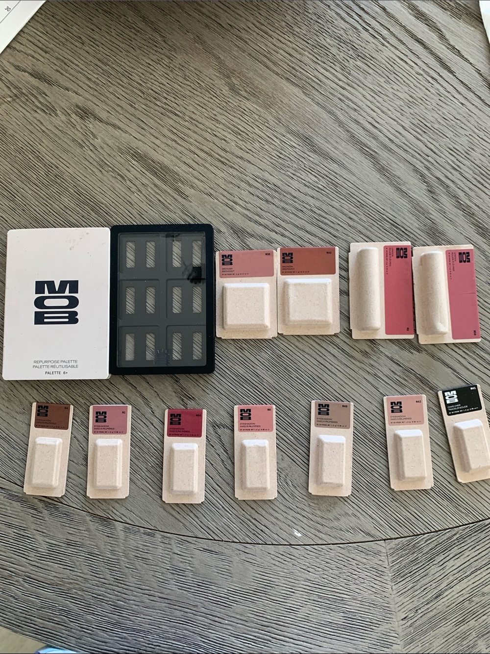 MOB Pressed Powder Eyeshadow Empty Palette with Refill Pans - Neutral Pink Tones